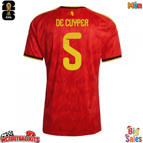Belgium Maxim De Cuyper #5 Replica Home Stadium Shirt World Cup 2026 Short Sleeve